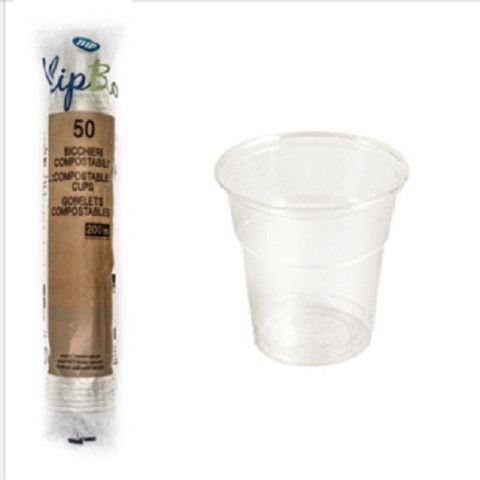 IlipBio BICCHIERI PLA BIODEGRADABILI TRASPARENTI Cc.200 Pz.1250 IlipBio - 45433 - F001536