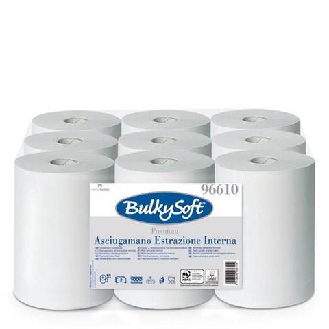 BulkySoft BOBINE A ROTOLO con ESTRAZIONE CENTRALE Mt.60 2v P.C. Pz.9 BulkySoft - 440892 - F001178
