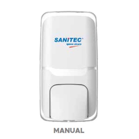 SANITEC DISPENSER MANUALE BIANCO a RABBOCCO PER SAPONE/GEL IGIENIZZANTE MANI Ml.1000 SANITEC - 44774 - F001399
