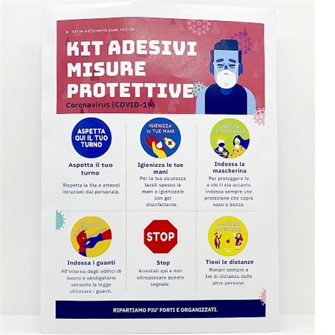  KIT ADESIVI MISURE PROTETTIVE (COVID-19)  - 43000 - F001681